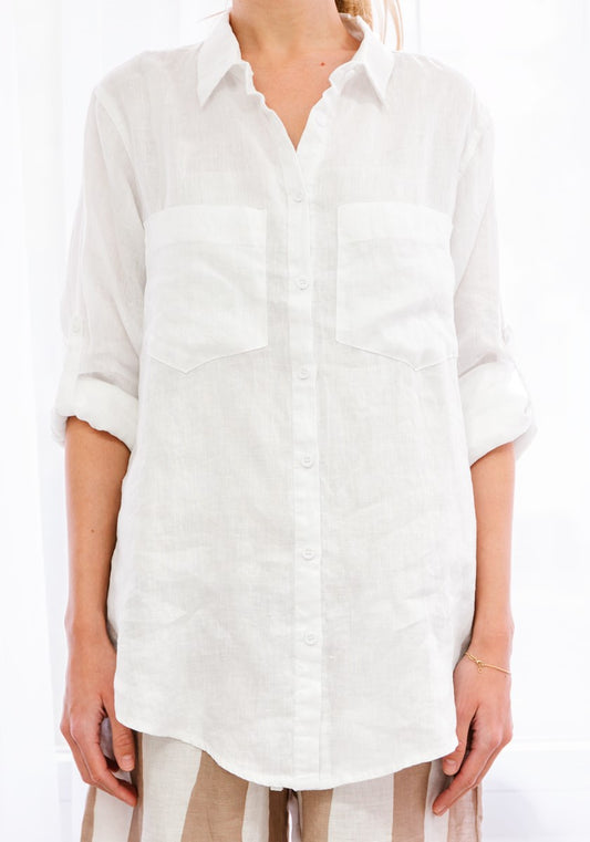 Soul sparrow Linen white shirt with pockets