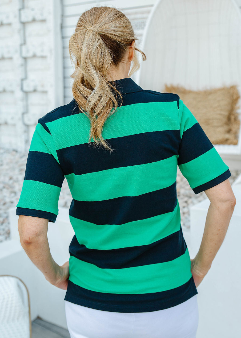 Emerald/Navy Stripe Polo