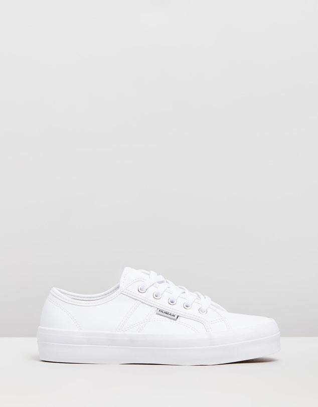 Cass White Leather Sneaker - HUMAN