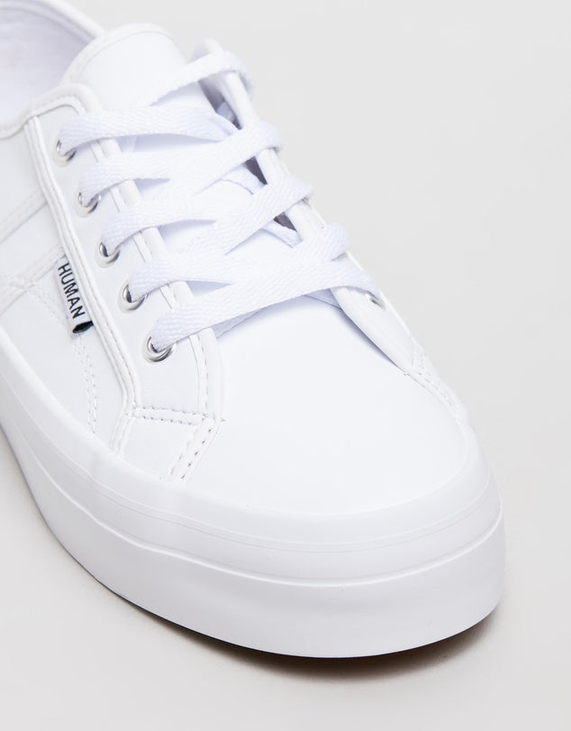 Cass White Leather Sneaker - HUMAN
